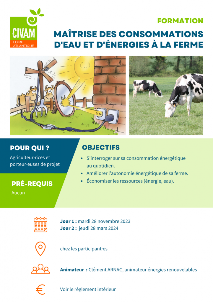 Maîtrise des consommations d'eau et d'énergies à la ferme 1