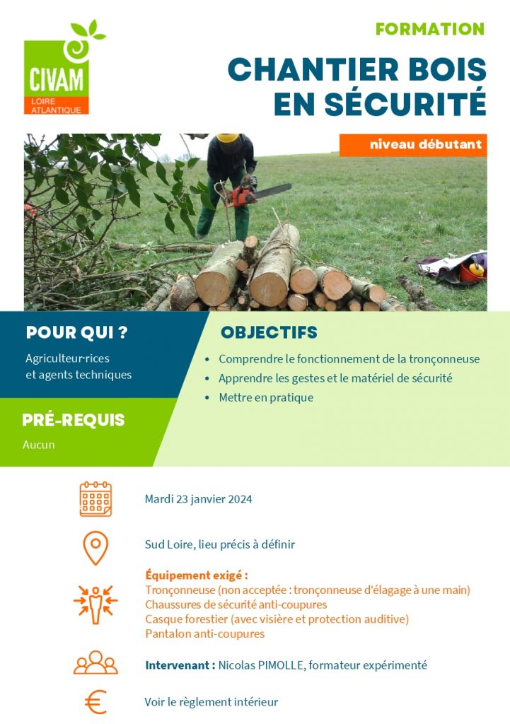 Chantier bois en sécurité - Niveau débutant 1