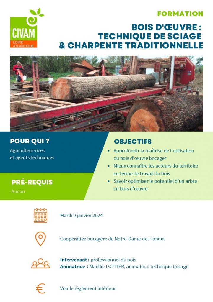 Bois d’œuvre : technique de sciage & charpente traditionnelle 1