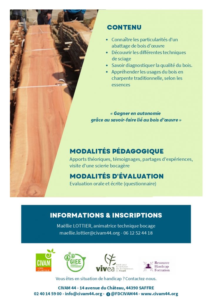 Bois d’œuvre : technique de sciage & charpente traditionnelle 2