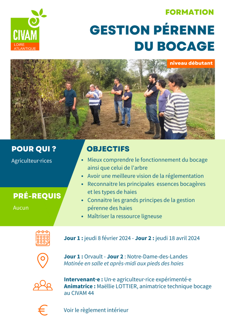 Gestion pérenne du bocage - niveau débutant 1