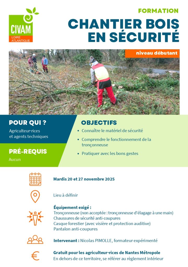 Chantier bois en sécurité - niveau débutant 1